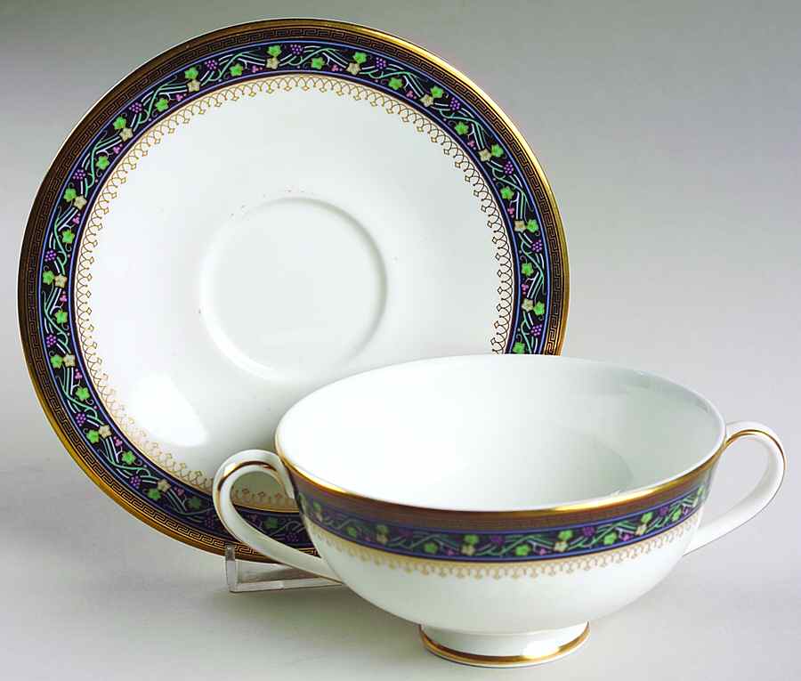 Coleridge Footed Cream Soup Bowl & Saucer Set by Royal Doulton-1