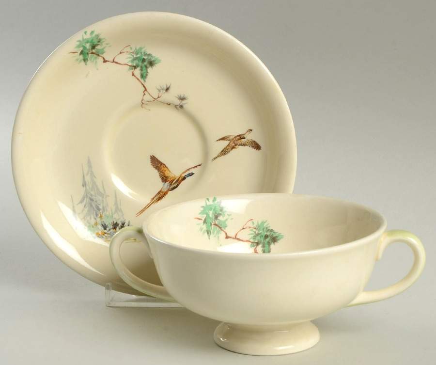 The Coppice Footed Cream Soup Bowl & Saucer Set by Royal Doulton-1