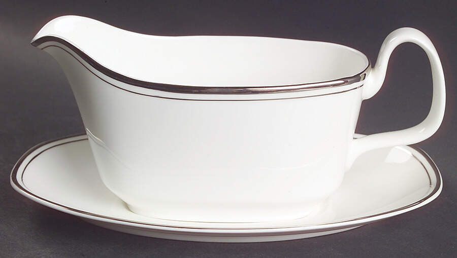 Concord Platinum (Concord Shape) Gravy Boat & Underplate by Royal Doulton-1