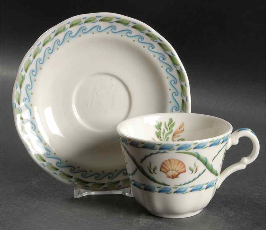 Coral Reef Flat Cup & Saucer Set by Royal Doulton-1