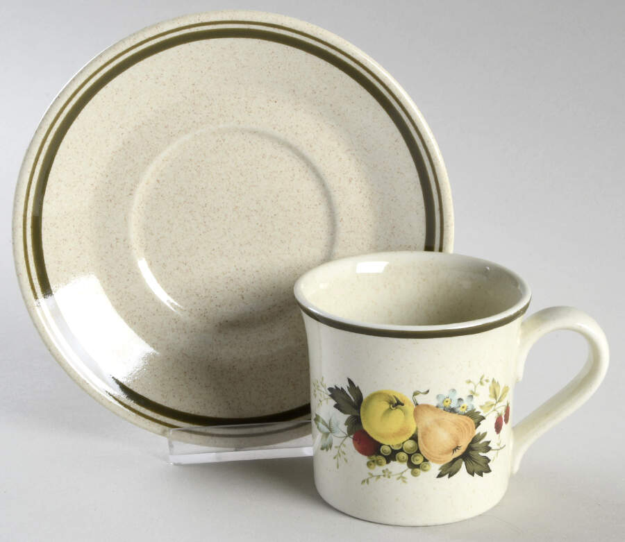 Cornwall (Rim, Double Green Trim) Flat Demitasse Cup & Saucer Set by Royal Doulton-1