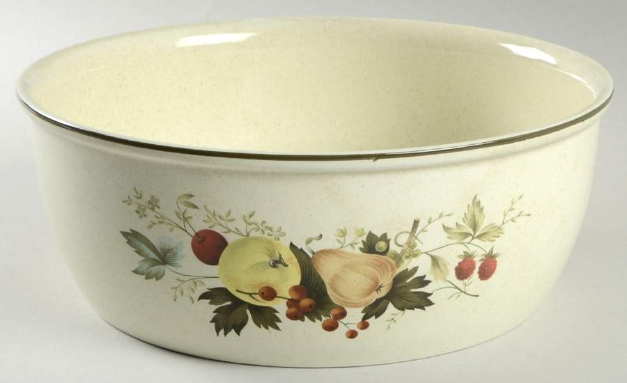 Cornwall (Rim, Double Green Trim) 10" Large Salad Serving Bowl by Royal Doulton-1
