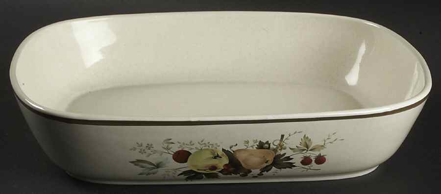 Cornwall (Rim, Double Green Trim) 10'' Oblong Roaster by Royal Doulton-1