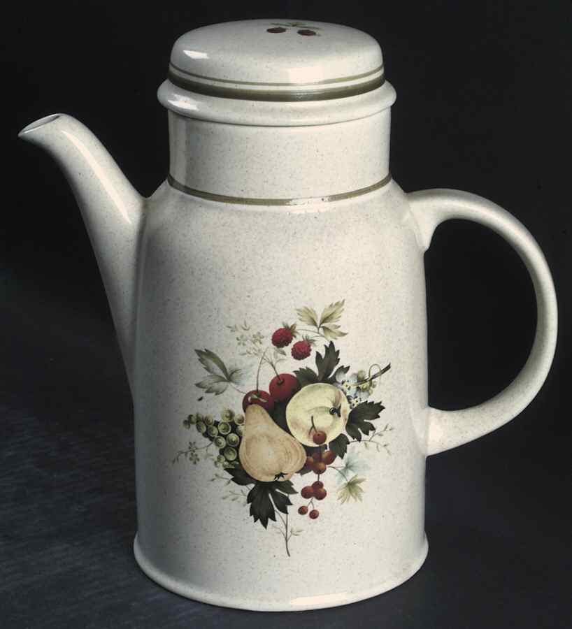 Cornwall (Rim, Double Green Trim) Coffee Pot & Lid by Royal Doulton-1