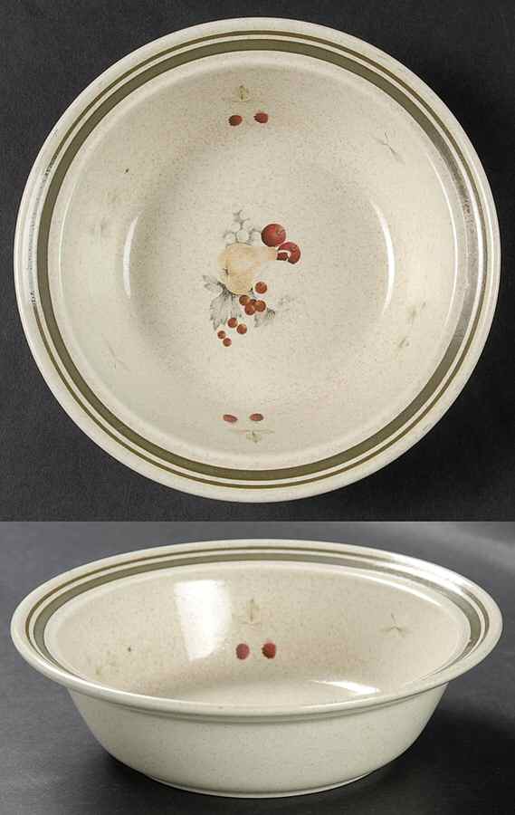 Cornwall (Rim, Double Green Trim) Rim Fruit/Dessert (Sauce) Bowl by Royal Doulton-1