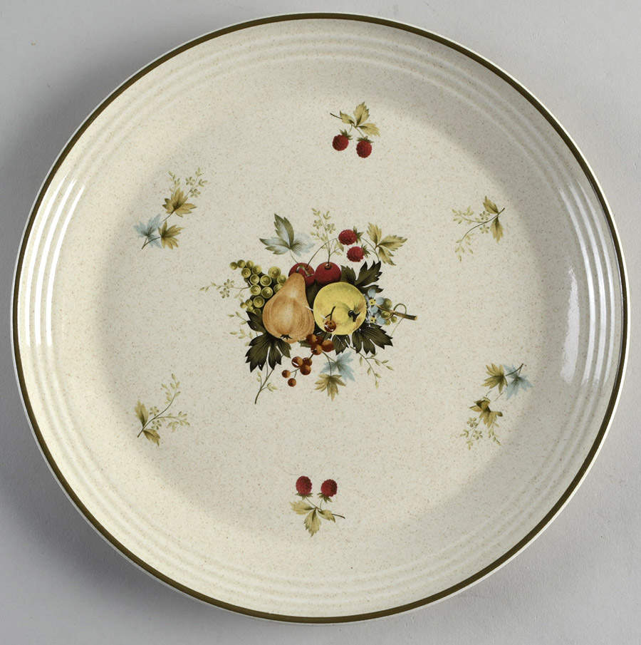 Cornwall (Coupe, Single Line Green Trim) Luncheon Plate by Royal Doulton-1