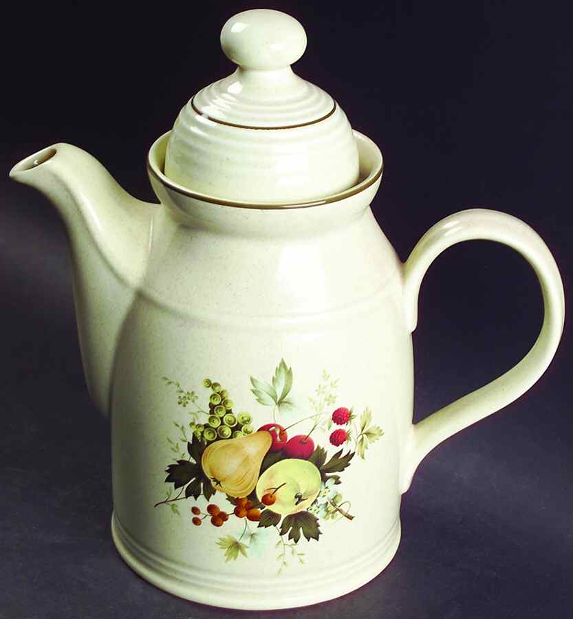 Cornwall (Coupe, Single Line Green Trim) Coffee Pot & Lid by Royal Doulton-1