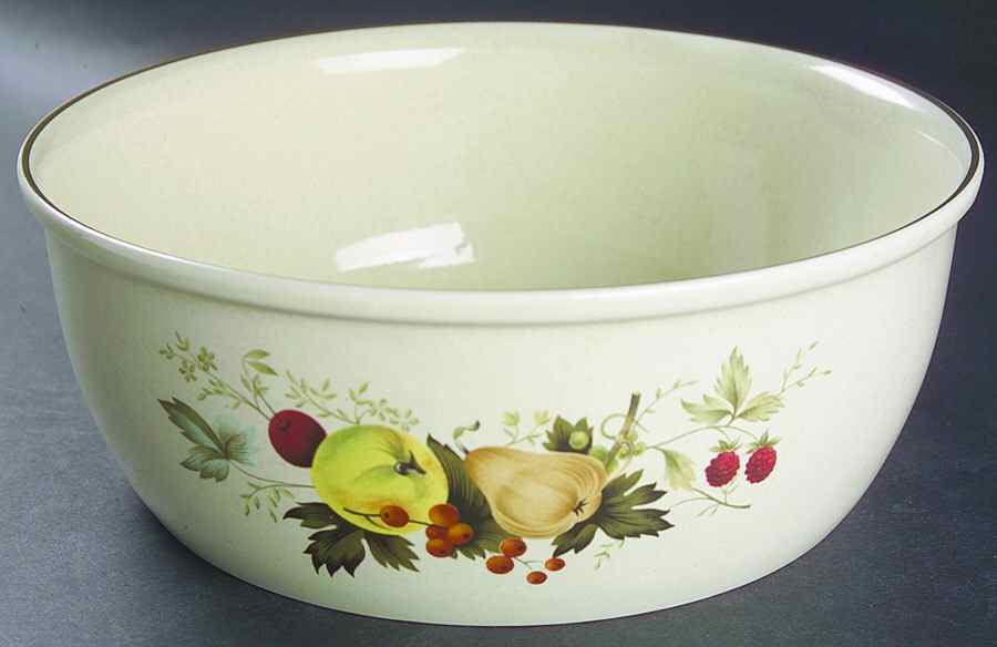 Cornwall (Coupe, Single Line Green Trim) 9" Salad Serving Bowl by Royal Doulton-1