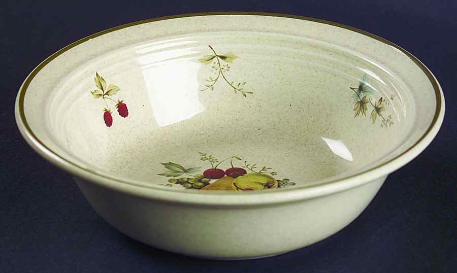 Cornwall (Coupe, Single Line Green Trim) Rim Fruit/Dessert (Sauce) Bowl by Royal Doulton-1