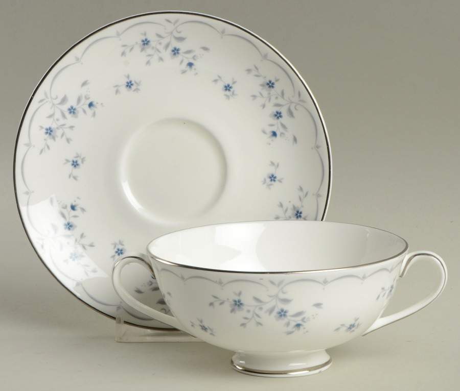 Cotillion Footed Cream Soup Bowl & Saucer Set by Royal Doulton-1