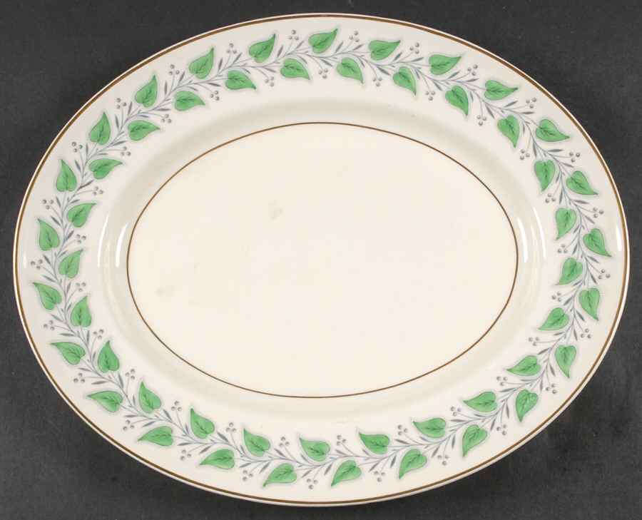 Coventry Green (Green Leaves) 15" Oval Serving Platter by Royal Doulton-1