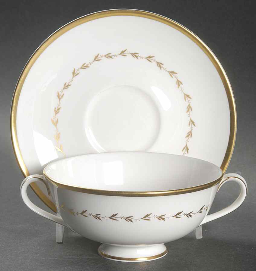 Covington Footed Cream Soup Bowl & Cup Saucer Set by Royal Doulton-1