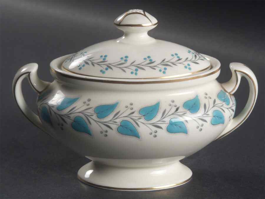 Coventry Blue Turquoise Sugar Bowl & Lid by Royal Doulton-1