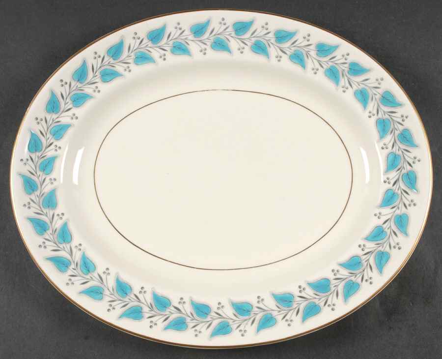 Coventry Blue Turquoise 14" Oval Serving Platter by Royal Doulton-1