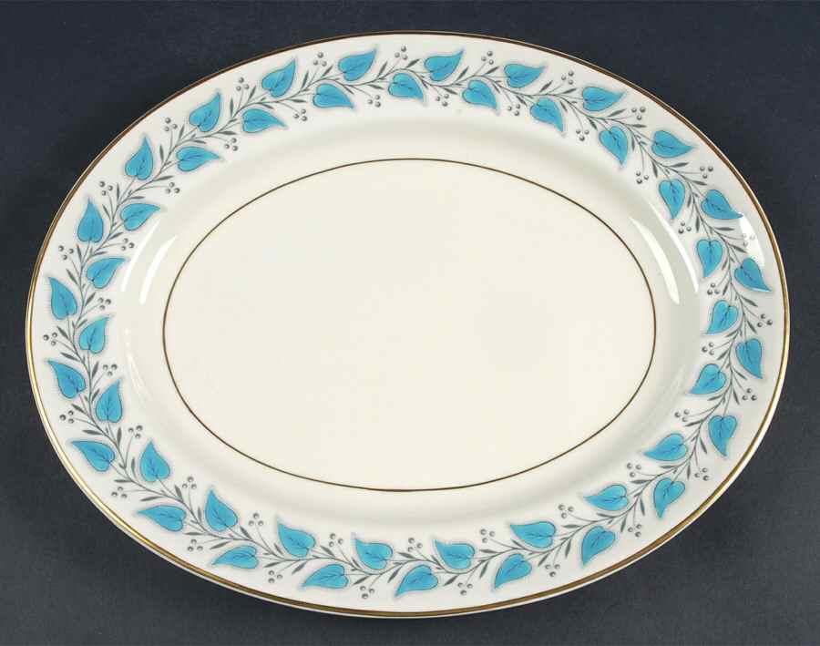 Coventry Blue Turquoise 12" Oval Serving Platter by Royal Doulton-1