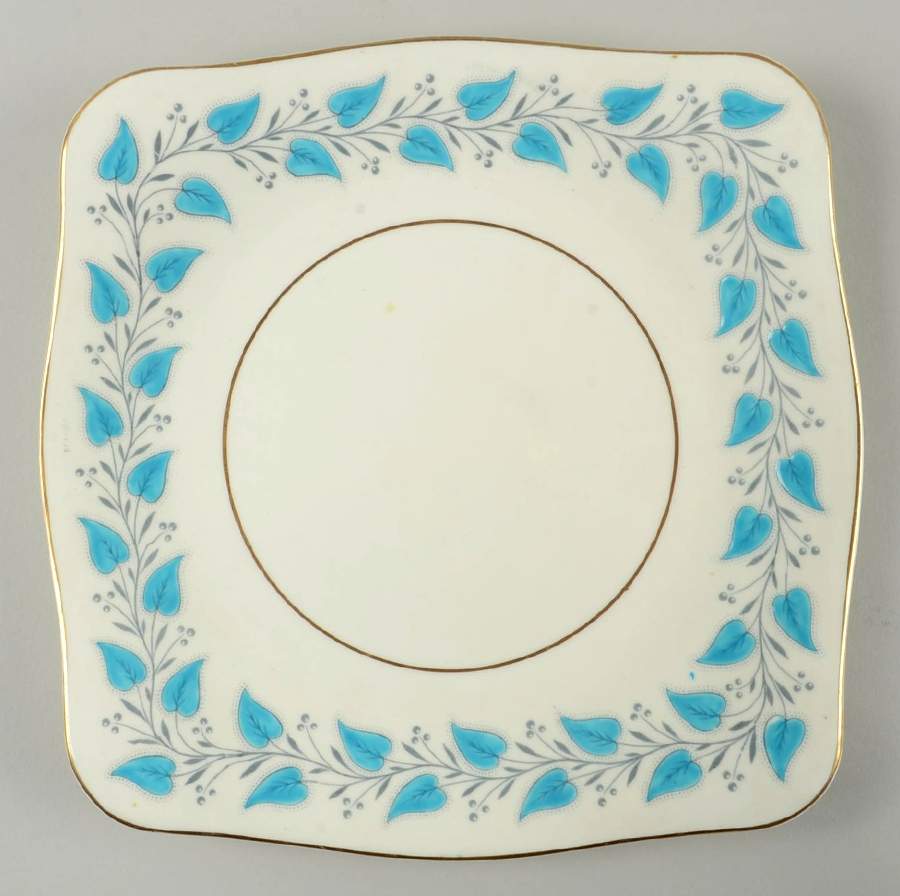 Coventry Blue Turquoise 9" Square Cake Plate by Royal Doulton-1