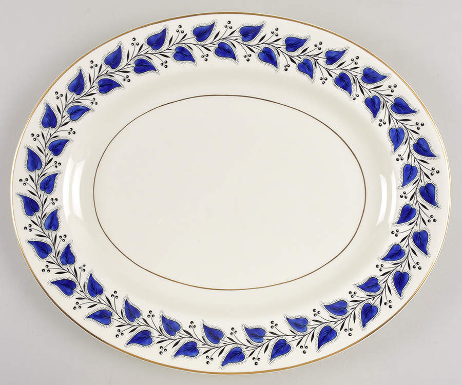 Coventry Navy Blue 14" Oval Serving Platter by Royal Doulton-1