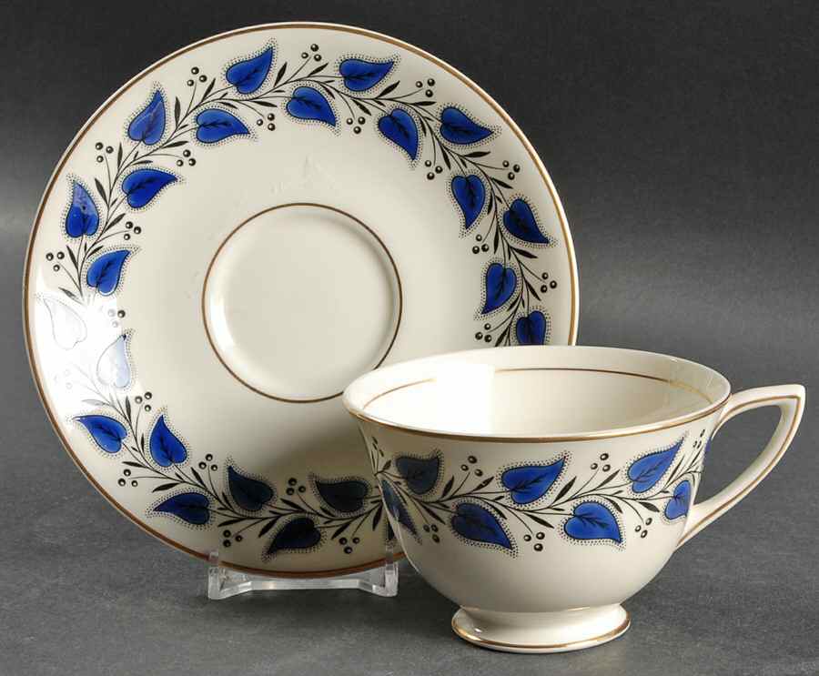 Coventry Navy Blue Footed Cup & Saucer Set by Royal Doulton-1