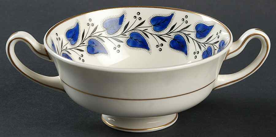Coventry Navy Blue Footed Cream Soup Bowl by Royal Doulton-1