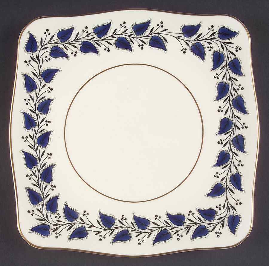 Coventry Navy Blue Square Cake Plate by Royal Doulton-1