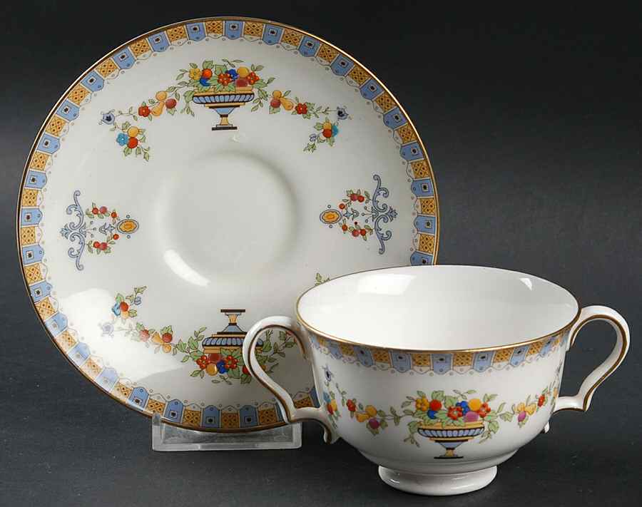 Curzon Footed Bouillon Cup & Saucer by Royal Doulton-1