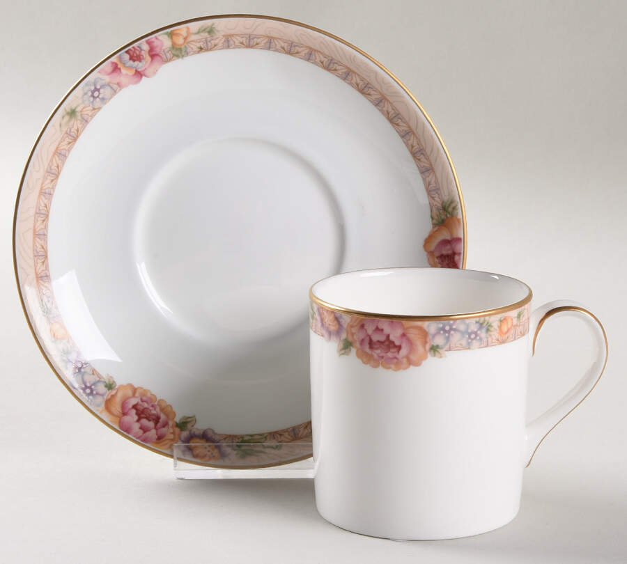 Darjeeling Flat Demitasse Cup & Saucer Set by Royal Doulton-1