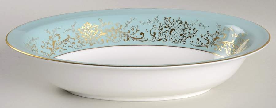 Delamerie Turquoise 10" Oval Vegetable Bowl by Royal Doulton-1