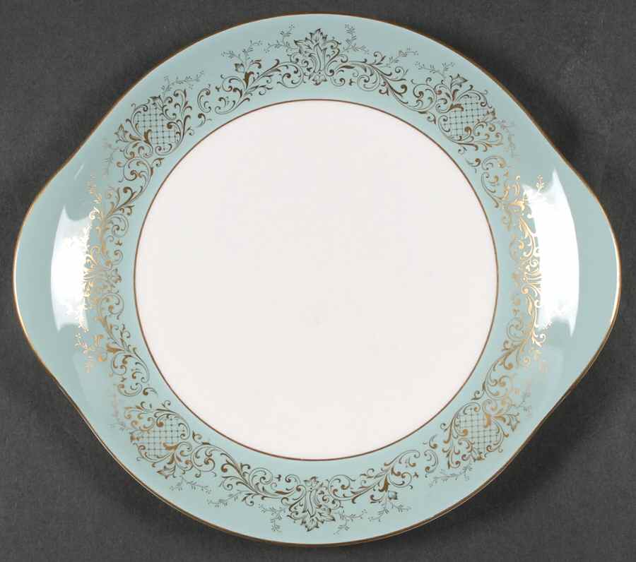 Delamerie Turquoise Handled Cake Plate by Royal Doulton-1