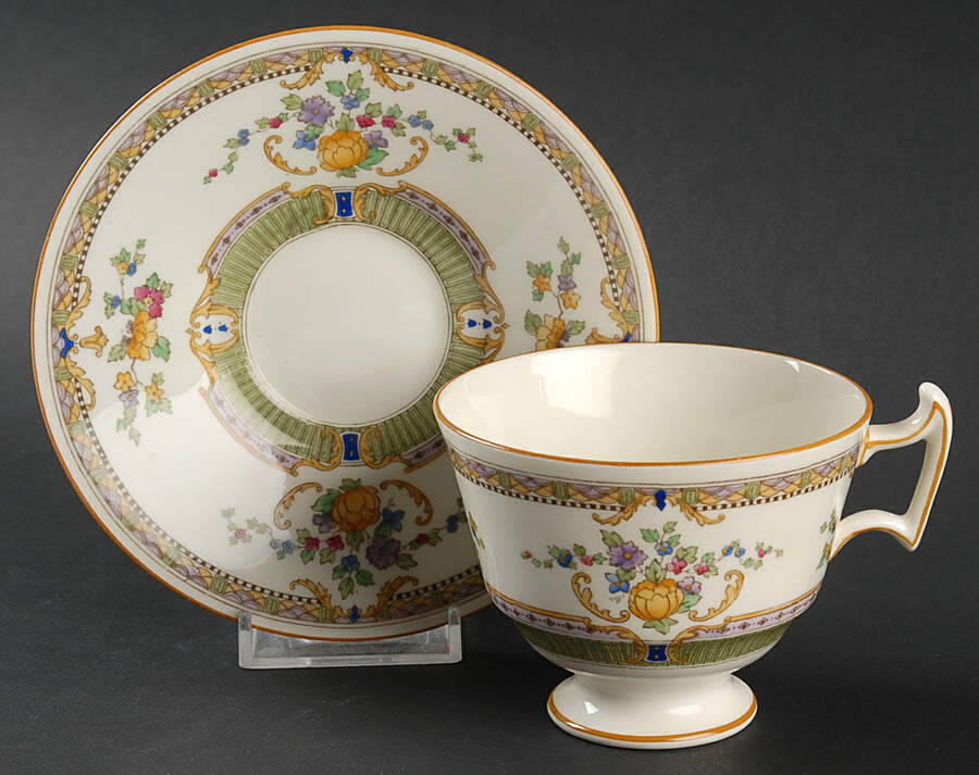 Devonshire Footed Cup & Saucer Set by Royal Doulton-1