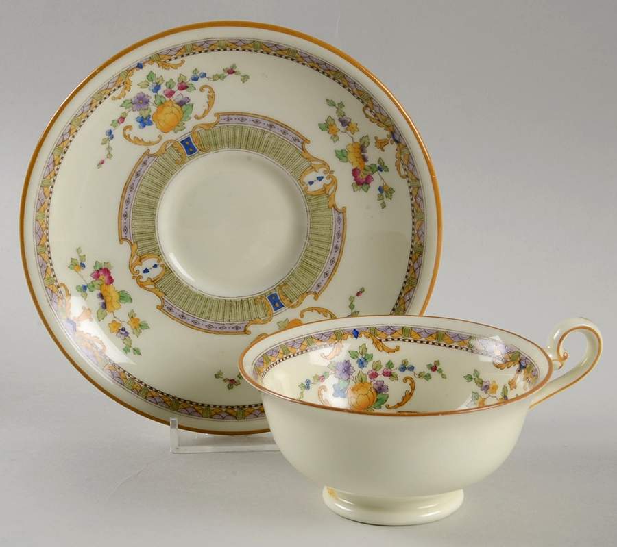 Devonshire Footed Cup & Saucer Set by Royal Doulton-1