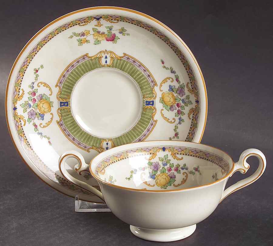 Devonshire Footed Bouillon Cup & Saucer by Royal Doulton-1