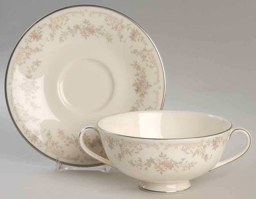 Diana Footed Cream Soup Bowl & Saucer Set by Royal Doulton-1