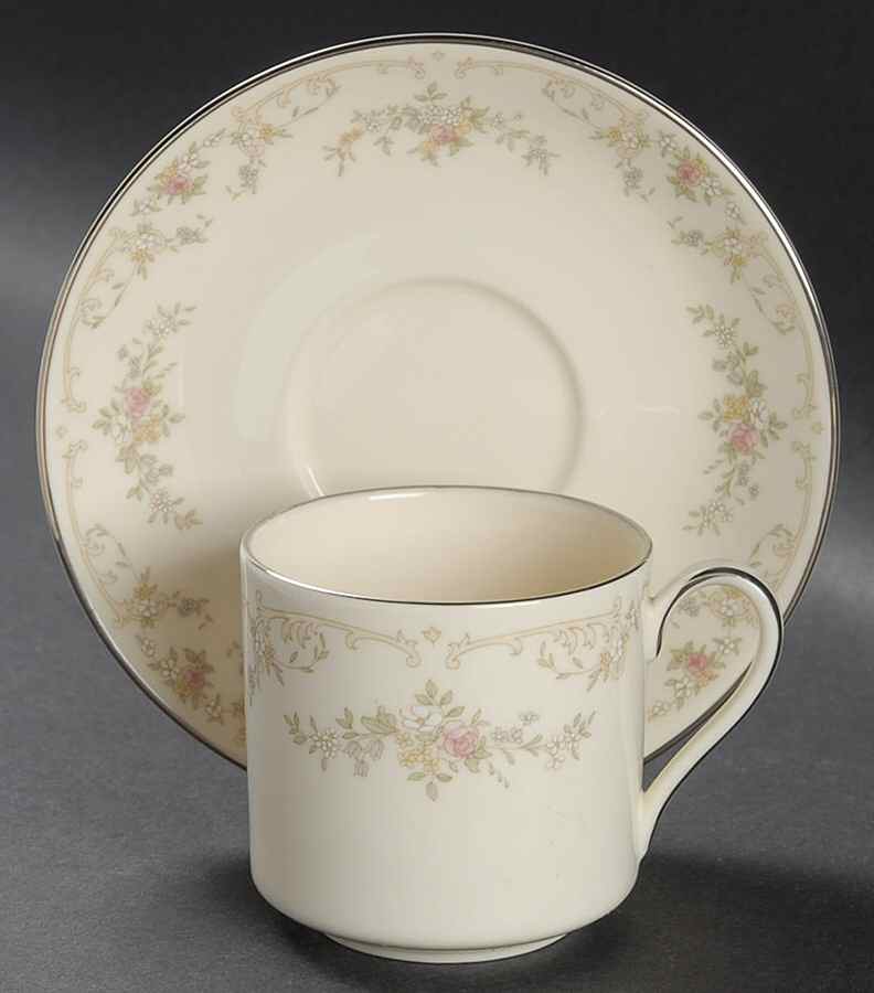 Diana Flat Demitasse Cup & Saucer Set by Royal Doulton-1