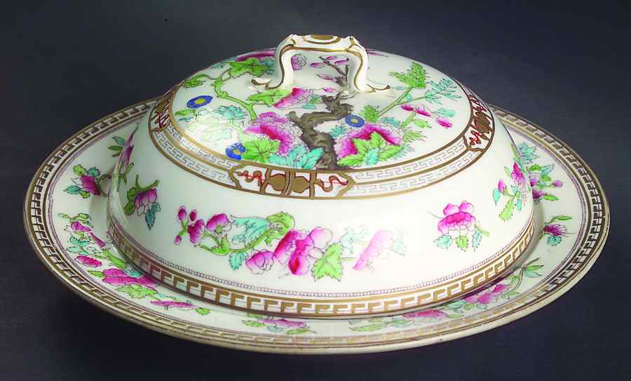 Dresden Round Covered Butter by Royal Doulton-1