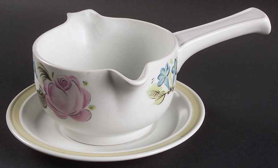 Dubarry Stick Handle Gravy Boat & Saucer by Royal Doulton-1