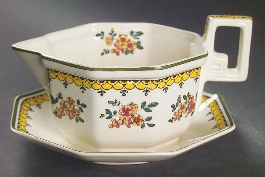 Duesbury Gravy Boat with Attached Underplate by Royal Doulton-1