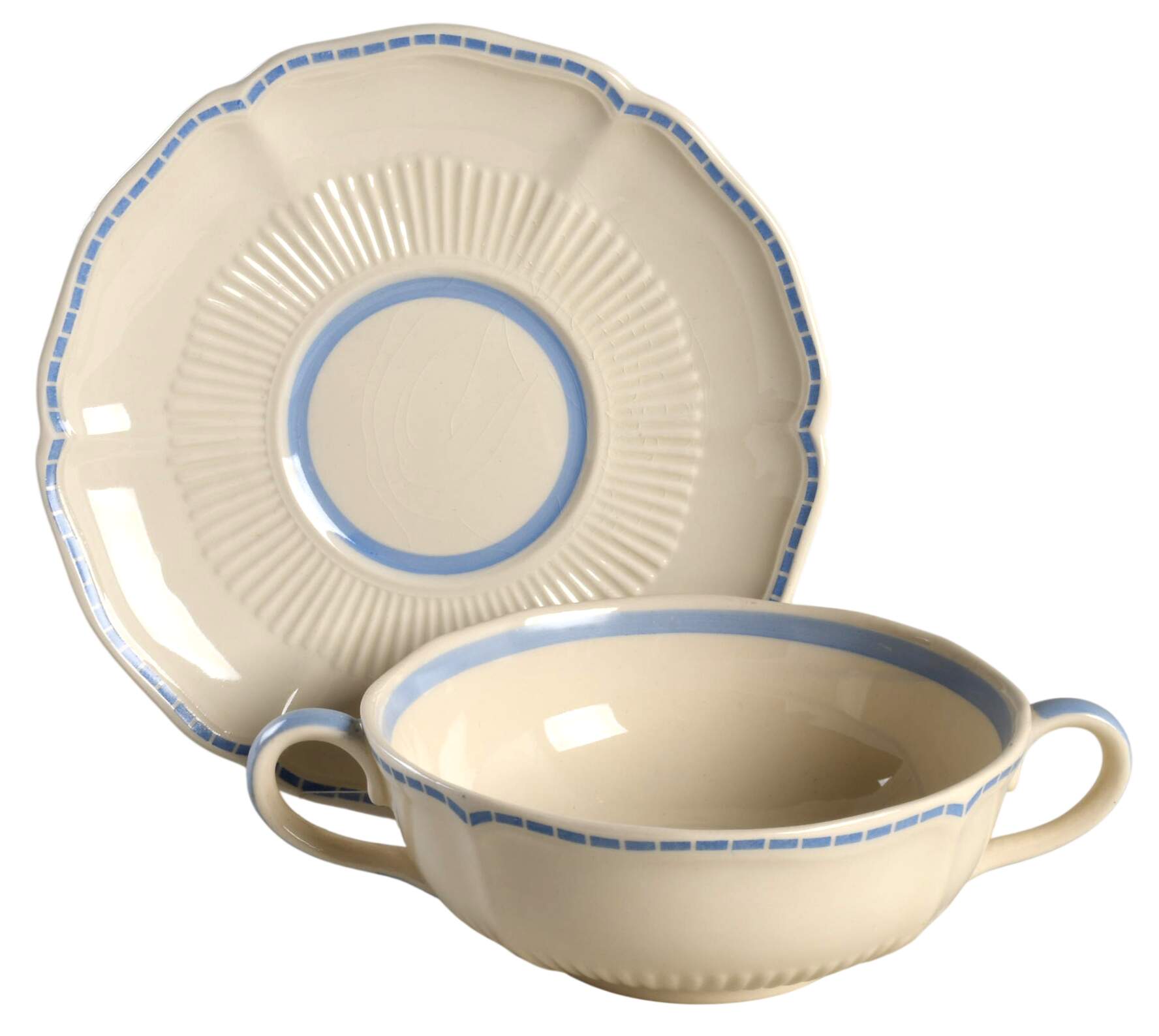 The Durham Flat Cream Soup Bowl & Saucer Set by Royal Doulton-1