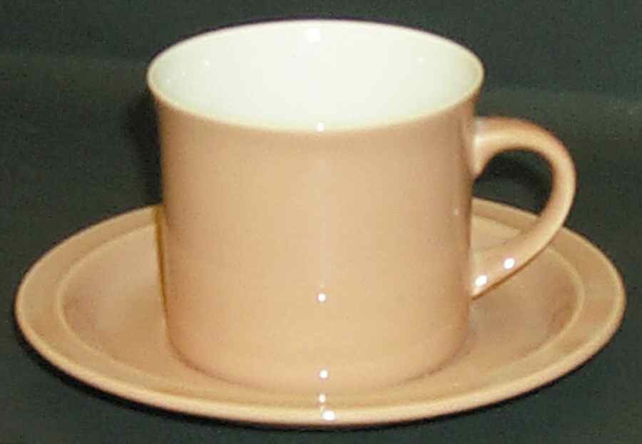 Dusty Rose Chroma Flat Cup & Saucer Set by Royal Doulton-1