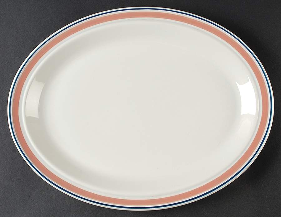 Dusty Rose Line 13" Oval Serving Platter by Royal Doulton-1
