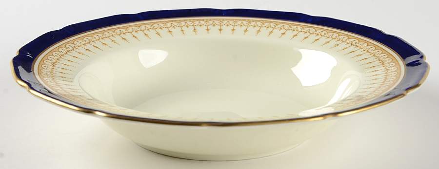 Duke of York Blue (No Rose Center) Rim Soup Bowl by Royal Doulton-1