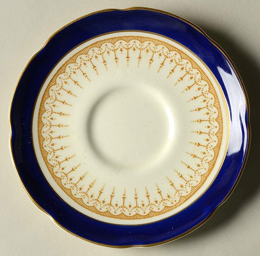 Duke of York Blue (No Rose Center) Saucer for Demitasse Cup by Royal Doulton-1