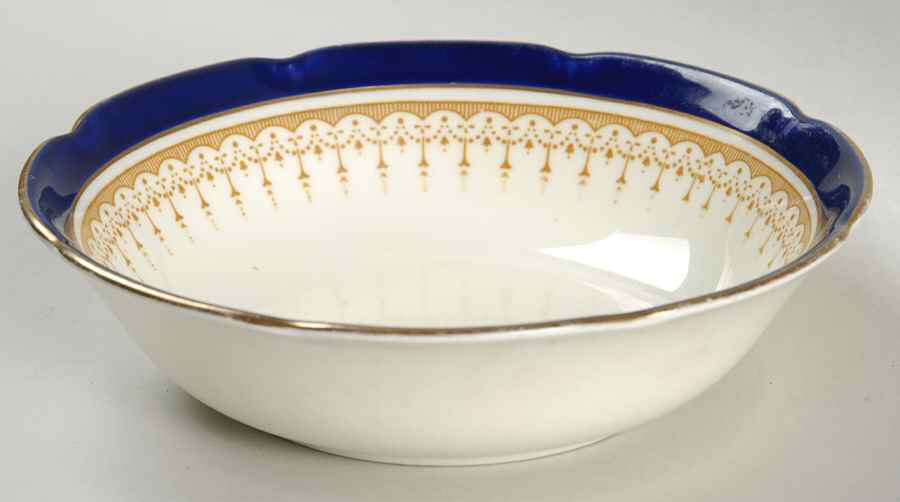 Duke of York Blue (No Rose Center) Coupe Cereal Bowl by Royal Doulton-1