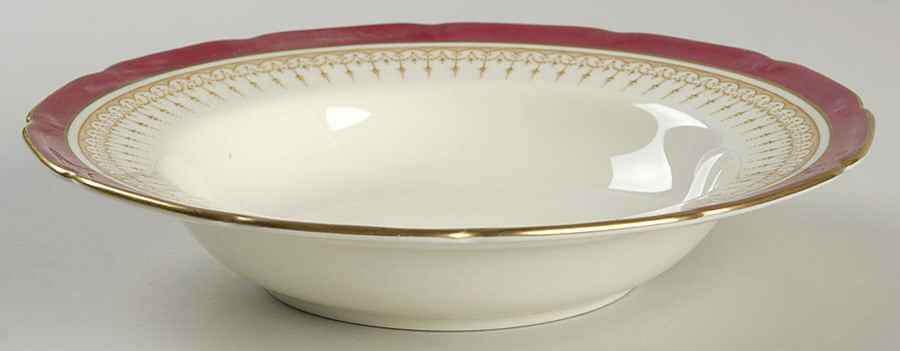 Duke of York Maroon (V1681, Scalloped) Rim Soup Bowl by Royal Doulton-1