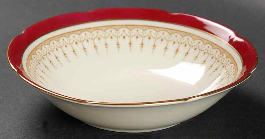 Duke of York Maroon (V1681, Scalloped) Fruit/Dessert (Sauce) Bowl by Royal Doulton-1