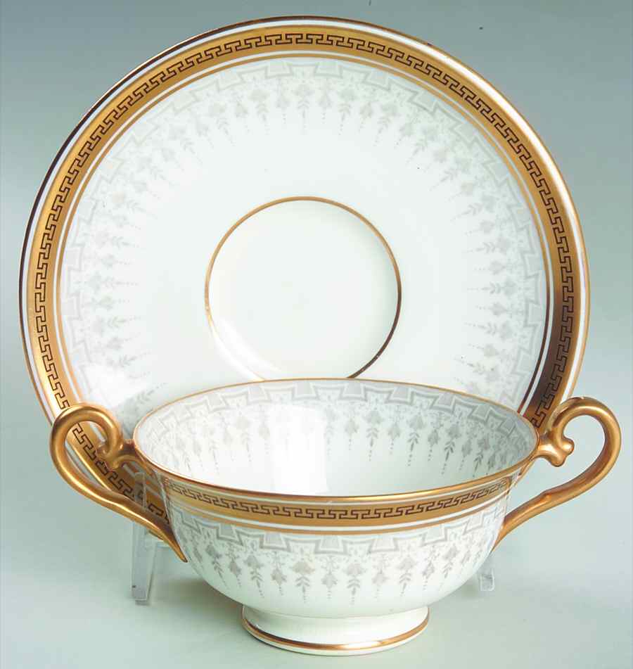 E2068 Footed Cream Soup Bowl & Saucer Set by Royal Doulton-1