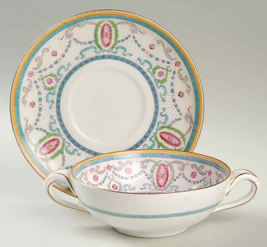 E9627 Flat Cream Soup Bowl & Saucer Set by Royal Doulton-1