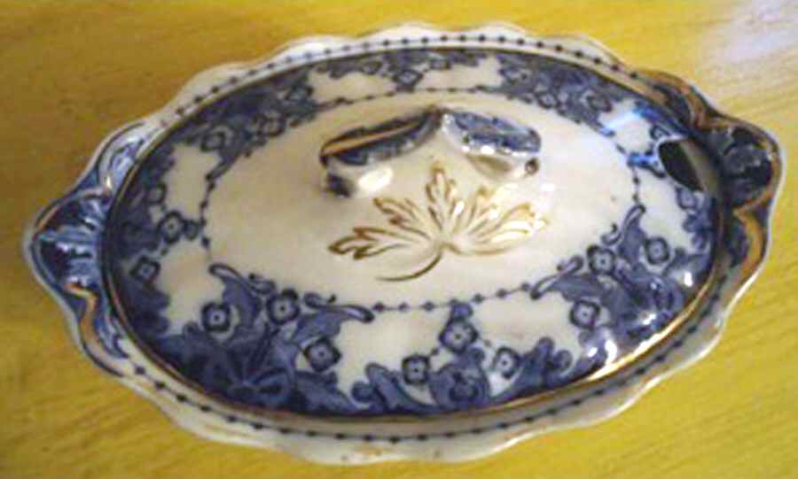 Egerton (Flow Blue) Tureen &  Lid by Royal Doulton-1