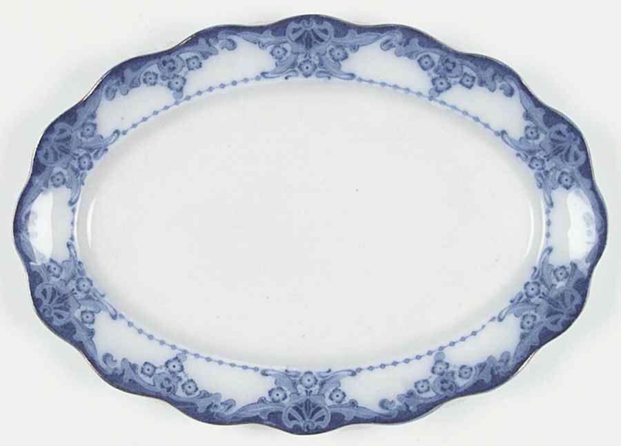 Egerton (Flow Blue) 11" Oval Serving Platter by Royal Doulton-1