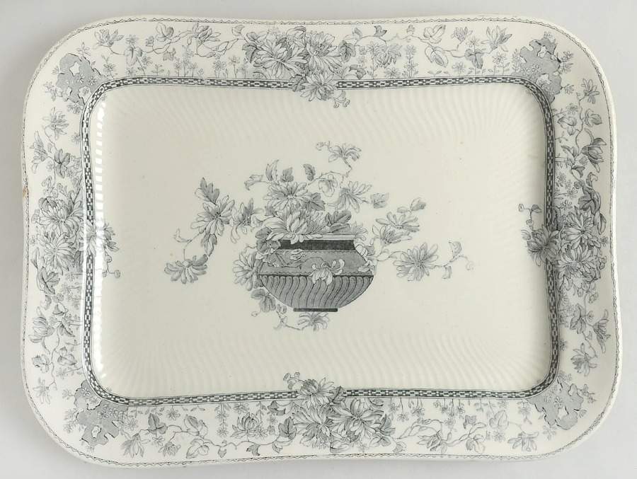 Elaine (Gray, Swirl) 15" Rectangular Serving Platter by Royal Doulton-1