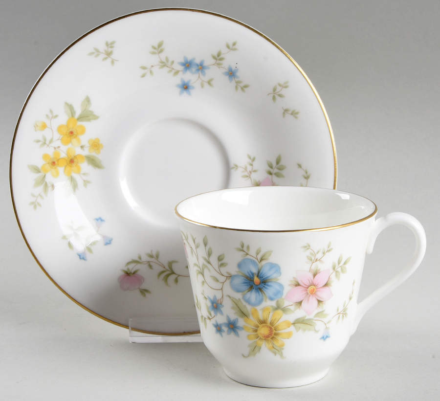 Elegy Flat Cup & Saucer Set by Royal Doulton-1